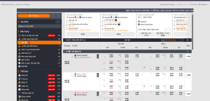 Giao diện xem tỉ lệ cược tại trang cược bóng rổ Xibet