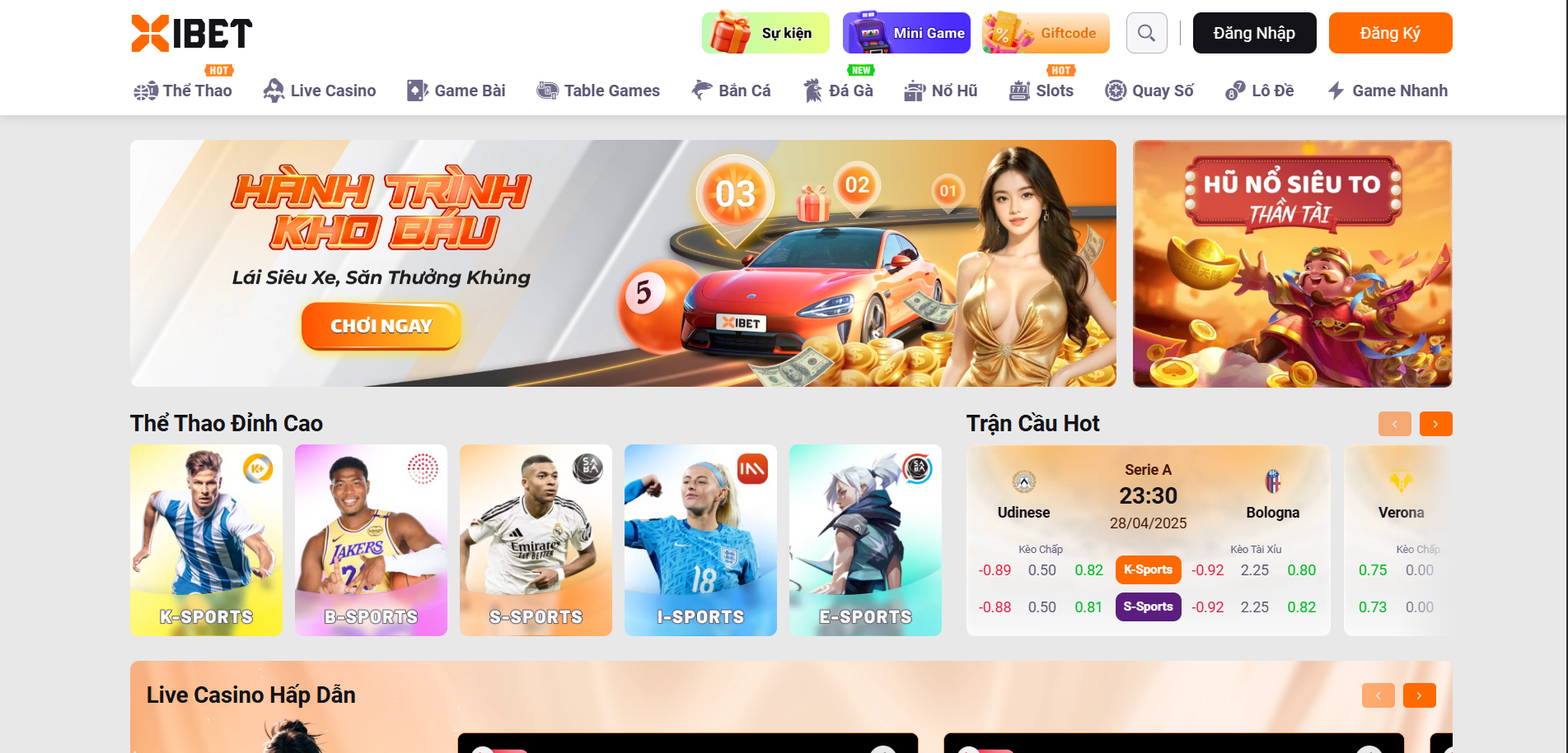 XiBet là nhà cái Casino và Thể thao hàng đầu năm 2025